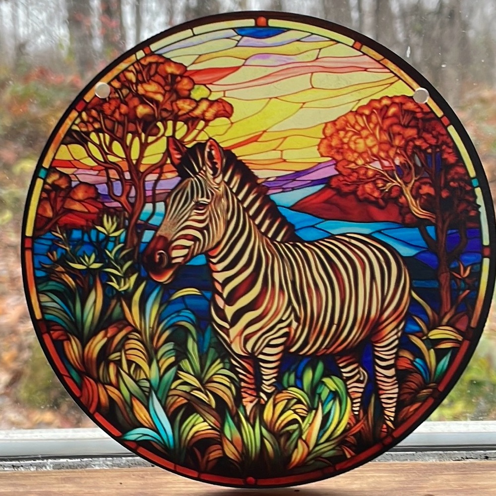 Suncatcher Acrylic Zebra Animal Wildlife Home Cottage Cabin Decor Gift Idea 6”